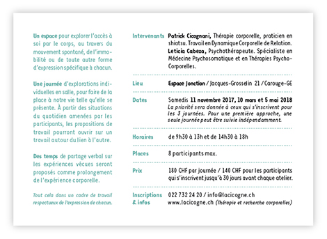 flyer journ&eacute;e d'exploration et recherche corporelle