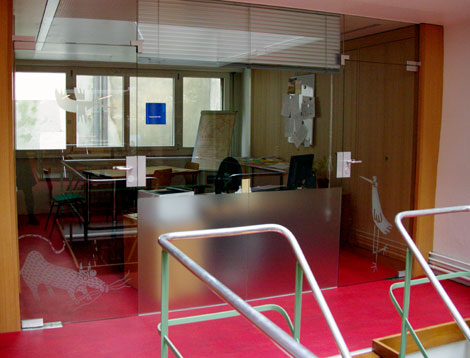 paroi vitr&eacute;e bureau - Signalisation ABA-BBR malvoyants